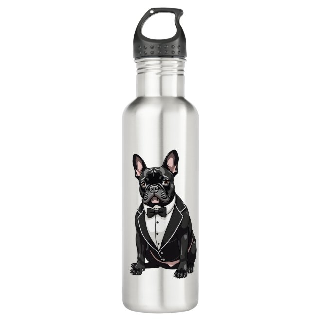 French Bulldog in Tuxedo 710 Ml Water Bottle (Front)