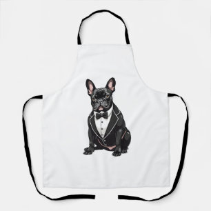 French Bulldog in Tuxedo Apron