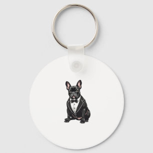 French Bulldog in Tuxedo Key Ring