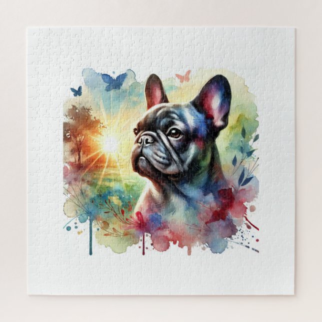 French Bulldog in Watercolor 240624AREF129 - Water Jigsaw Puzzle (Vertical)