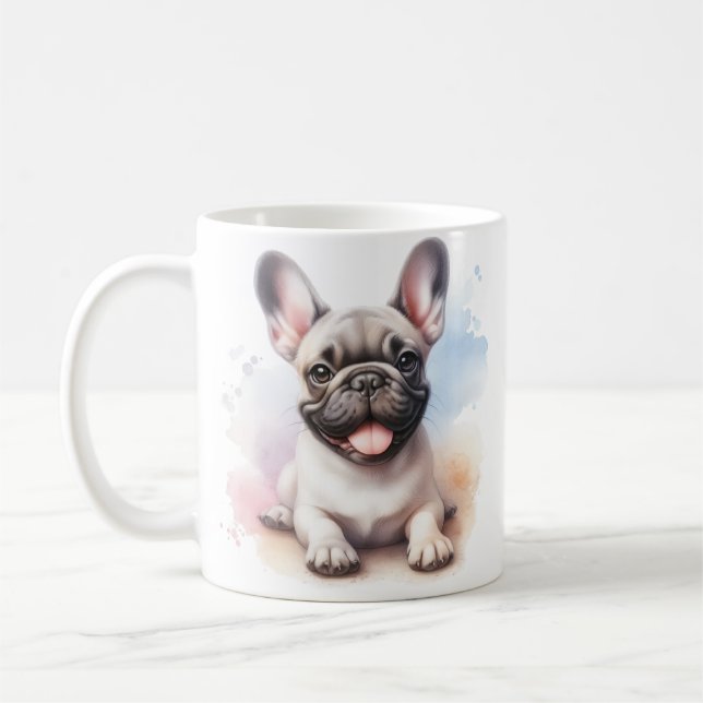 French Bulldog in watercolor Coffee Mug (Left)