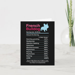 French Bulldog Ingredient Lists Card