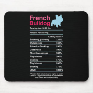 French Bulldog Ingredient Lists  Mouse Pad