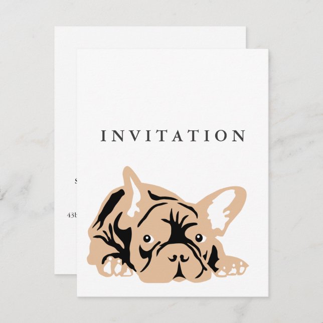 French Bulldog Invitation (Front/Back)