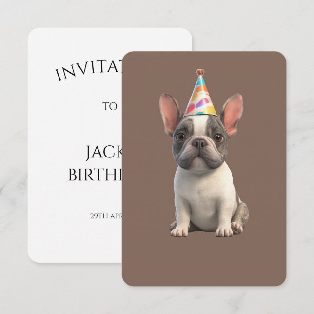 French Bulldog Invitation (Front/Back)