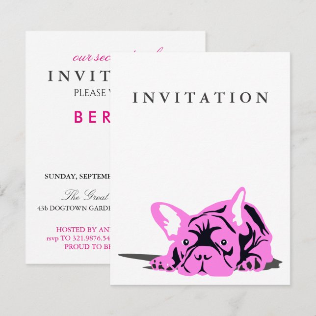 French Bulldog Invitation (Front/Back)