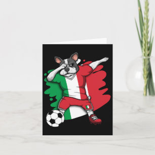 French Bulldog Italy Soccer Fans Jersey Football Card