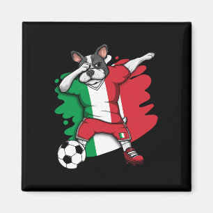 French Bulldog Italy Soccer Fans Jersey Football  Magnet