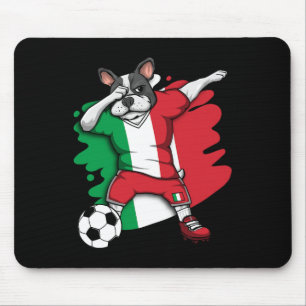 French Bulldog Italy Soccer Fans Jersey Football  Mouse Pad