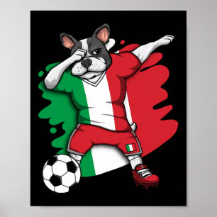 French Bulldog Italy Soccer Fans Jersey Football Poster