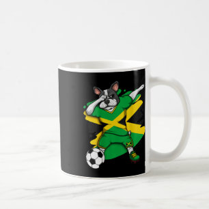 French Bulldog Jamaica Soccer Fans Jersey Football Coffee Mug