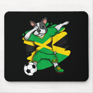 French Bulldog Jamaica Soccer Fans Jersey Football Mouse Pad