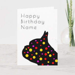 French Bulldog Jewel Art Deco Birthday Card