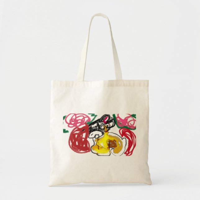 french bulldog  joy tote bag (Front)