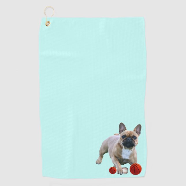 French Bulldog Jump Golf Towel (Front)