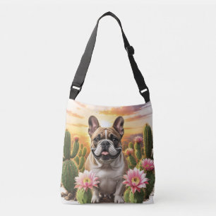 French Bulldog Kaktus Französische Bulldogge Crossbody Bag