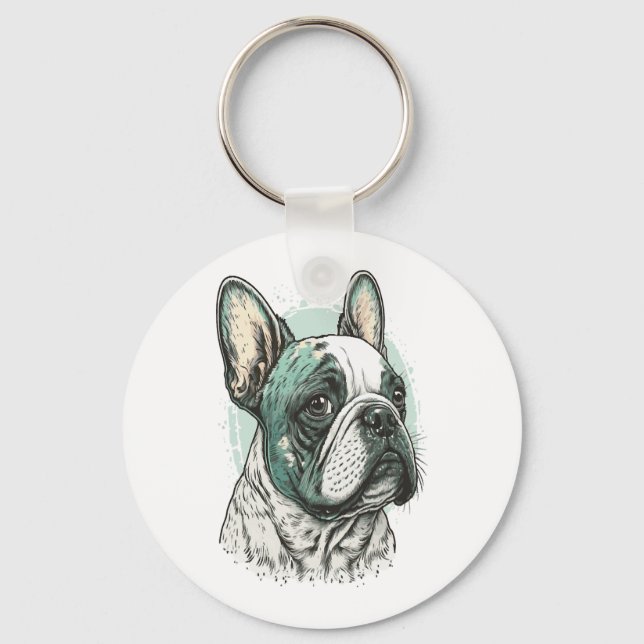 French bulldog key ring (Front)
