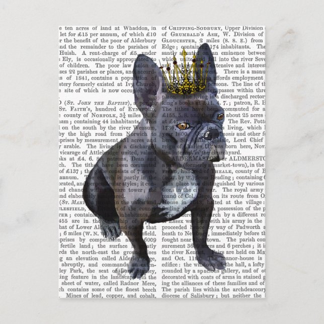 French Bulldog King Postcard (Front)
