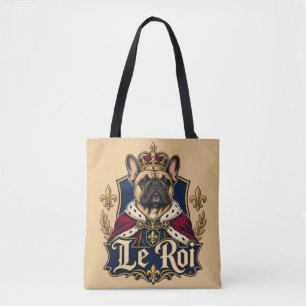 French Bulldog King Royal Dog Design Tote Bag