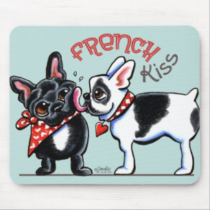 French Bulldog Kiss Mouse Pad