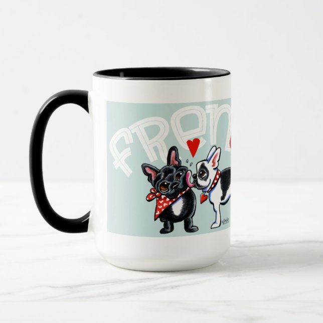 French Bulldog Kiss Mug (Left)