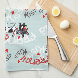 French Bulldog Kiss Tea Towel