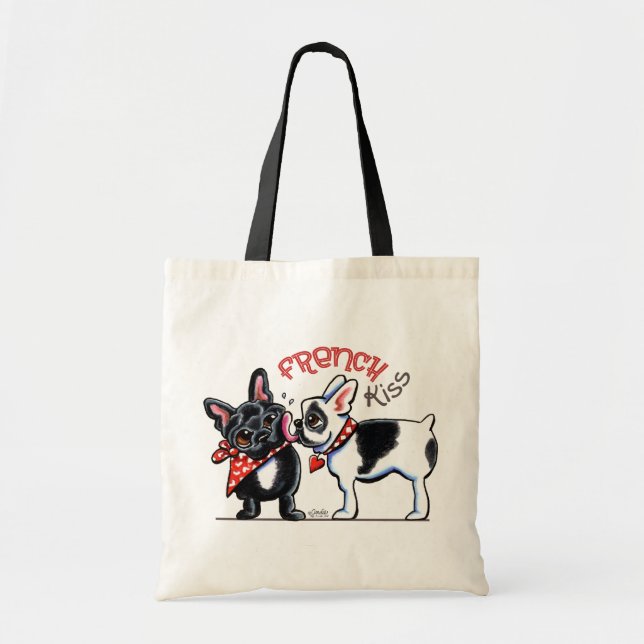 French Bulldog Kiss Tote Bag (Front)