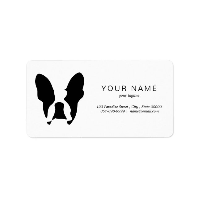French bulldog  label (Front)