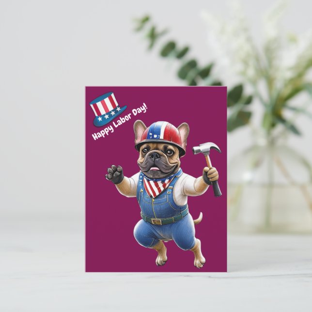 French Bulldog Labor Day French Bulldog Postcard (Standing Front)
