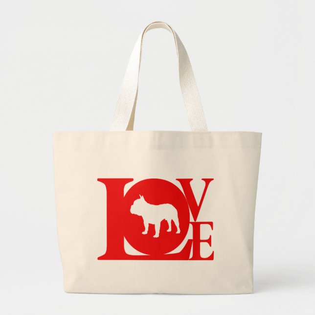French Bulldog Large Tote Bag (Front)