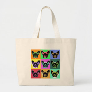 French bulldog large tote bag