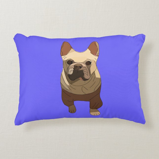 French Bulldog, Lavender Purple Decorative Cushion (Front)