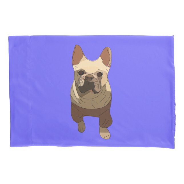 French Bulldog, Lavender Purple Pillowcase (Front)