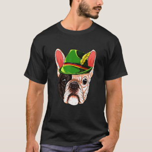 French Bulldog Lederhosen Alpine Hat T-Shirt
