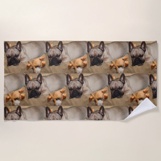 French Bulldog Leisure French Bulldog Beach Towel (Front)