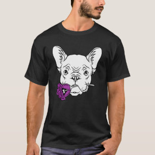 French Bulldog Lesbian Rose Lgbt Q Pride Flag Fren T-Shirt