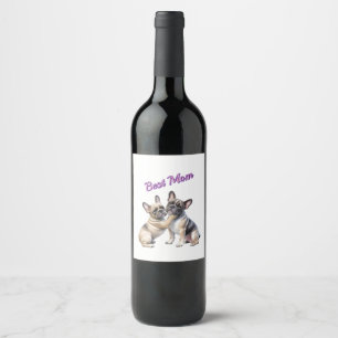 French Bulldog Liebe französische Bulldogge  Wine Label