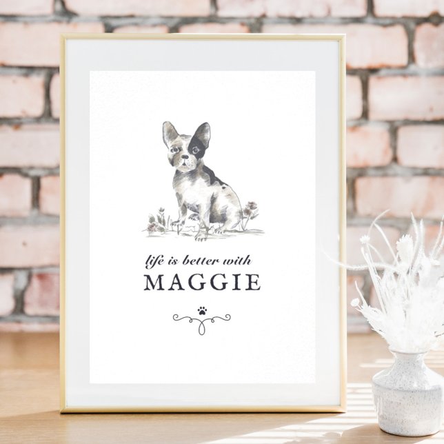 French Bulldog Life Is Better With Custom Dog Name Poster (Creator Uploaded)