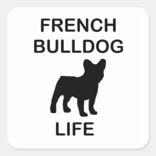 french bulldog life square sticker
