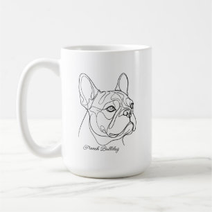 French Bulldog Line Drawing Custom Pet Name Coffee Mug