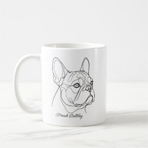 French Bulldog Line Drawing Custom Pet Name Coffee Mug