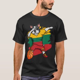 French Bulldog Lithuania Basketball Fan Jersey Spo T-Shirt