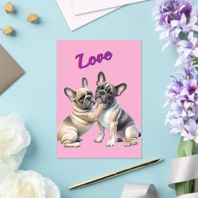 French Bulldog Love French Bulldog  Acrylic Invitations (Insitu (Wedding))