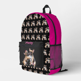 French Bulldog Love French Bulldog Printed Backpack