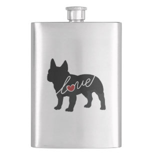French Bulldog Love Hip Flask