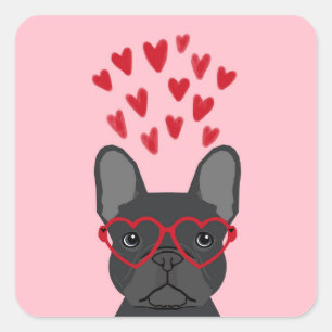 French Bulldog Love Stickers - cute dog