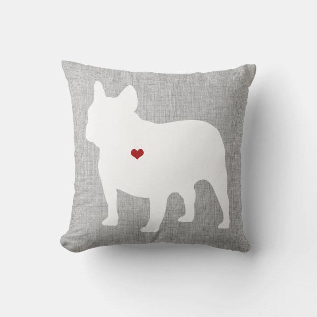 French Bulldog Lover Heart Pet Cushion (Front)