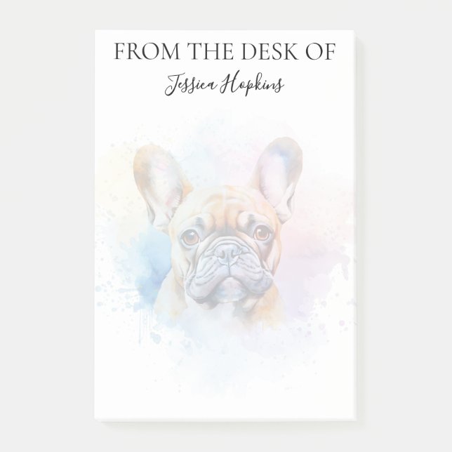 French Bulldog Lover Monogrammed Dog Post-it Notes (Front)