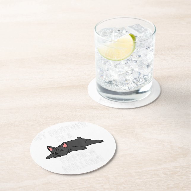 French Bulldog Lover Stone Coaster| Lover Gift Round Paper Coaster (Insitu)