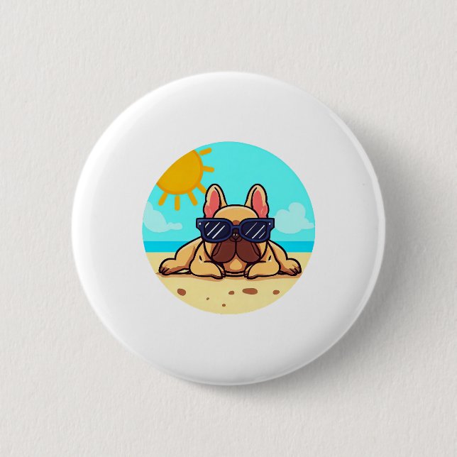 French Bulldog Lovers 6 Cm Round Badge (Front)